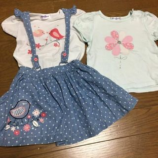 トイザラス(トイザらス)の女の子　80 Tシャツ 2枚 スカート 1枚　まとめ売り　トイザらス　d 23(Ｔシャツ)