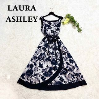 ローラアシュレイ(LAURA ASHLEY)の極美品 希少サイズ ローラアシュレイ ノースリーブ ワンピース 花柄 2XL(ロングワンピース/マキシワンピース)