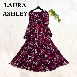 ローラアシュレイ(LAURA ASHLEY)の極美品 希少サイズ ローラアシュレイ 総柄ワンピース 花柄 2XL  夏(ロングワンピース/マキシワンピース)