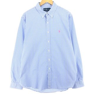 ラルフローレン(Ralph Lauren)の古着 ラルフローレン Ralph Lauren CUSTOM FIT ギンガムチェック 長袖 ボタンダウンチェックシャツ メンズXL /eaa445381(シャツ)