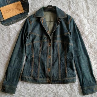 マイケルコース(Michael Kors)の【大きいサイズ】マイケルコース デニムジャケット 鹿革 革パッチ T8 XL(Gジャン/デニムジャケット)