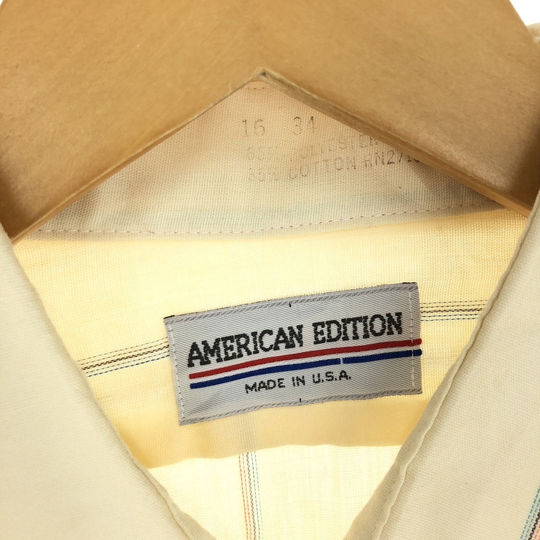 古着 AMERICAN EDITION 長袖 ストライプシャツ USA製 メンズL /eaa445135 メンズのトップス(シャツ)の商品写真