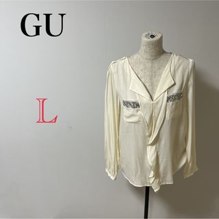 ジーユー(GU)の【GU】レディース　古着　ブラウス　カットソー　トップス　シャツ　Tシャツ 長袖(シャツ/ブラウス(長袖/七分))