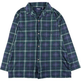 ノーティカ(NAUTICA)の古着 90年代 ノーティカ NAUTICA SLEEPWEAR オープンカラー 長袖 フランネルチェックシャツ ボックスシャツ メンズXL ヴィンテージ /eaa413872(シャツ)