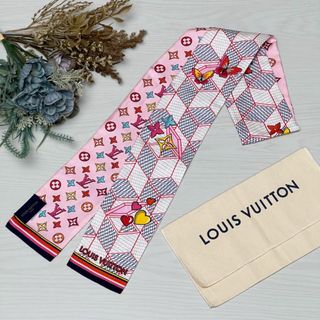 ルイヴィトン(LOUIS VUITTON)のルイヴィトン バンドー ダミエ ポップアップ レインボーカラー ピンク スカーフ(バンダナ/スカーフ)