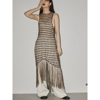 トゥデイフル(TODAYFUL)の【新品】TODAYFUL Tapeyarn Crochet Onepiece 茶(ロングワンピース/マキシワンピース)