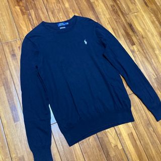 ポロラルフローレン(POLO RALPH LAUREN)のラルフローレン　ネイビー　薄手コットンニット　M(ニット/セーター)