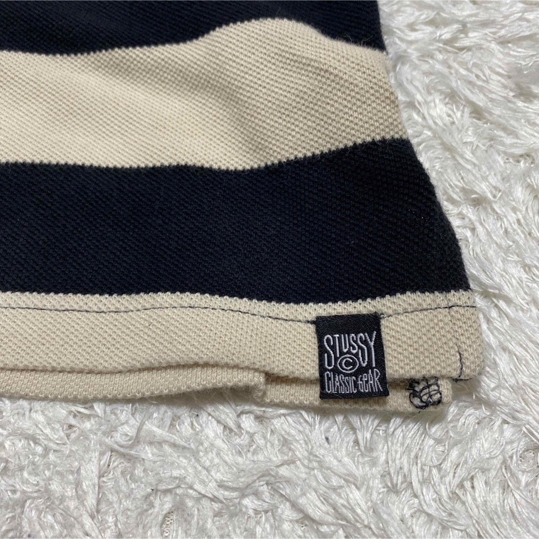 STUSSY(ステューシー)のstussy 総柄　ポロシャツ　刺繍　ワンポイント　vintage ボーダー　 メンズのトップス(シャツ)の商品写真