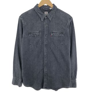 リーバイス(Levi's)の古着 リーバイス Levi's 長袖 ブラックデニム ウエスタンシャツ メンズL /eaa365542(シャツ)