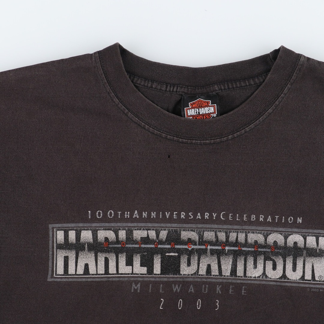 Harley Davidson(ハーレーダビッドソン)の古着 00年代 ハーレーダビッドソン Harley-Davidson モーターサイクル バイクTシャツ メンズL /eaa445222 メンズのトップス(Tシャツ/カットソー(半袖/袖なし))の商品写真