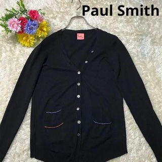 ポールスミス(Paul Smith)のポールスミス＋　レディース　ブラック 黒　サマーニット長袖カーディガン(カーディガン)