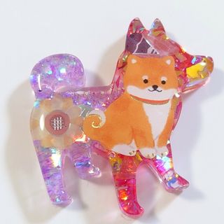 柴犬レジンヘアゴム🩷キラキラかわいいヘアゴム　　　柴犬アクセサリー　　　犬(ヘアアクセサリー)