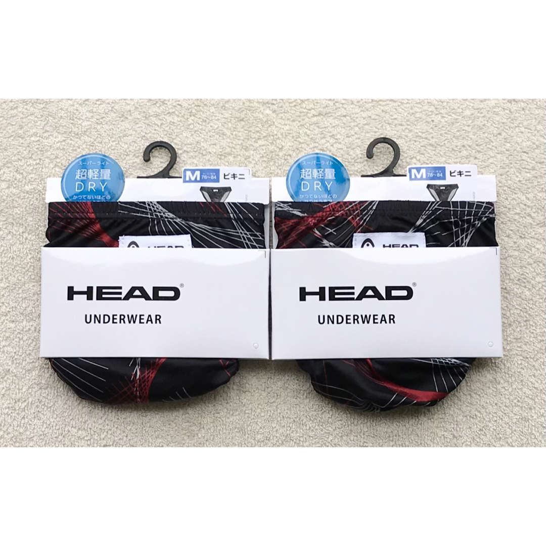 HEAD(ヘッド)のHEAD ビキニ ブリーフ Mサイズ デザイン ブラック×レッド 2枚セット メンズのアンダーウェア(その他)の商品写真