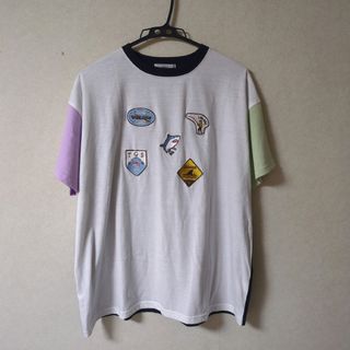 クレイジーカラー　サメ　刺繍　ワッペン　半袖　Tシャツ　shushu　ゆったり(Tシャツ(半袖/袖なし))