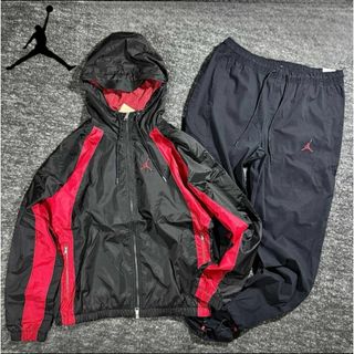 ナイキ(NIKE)の新品 2XL ナイキ ジョーダン 上下セットアップ 黒 赤 NIKE(ナイロンジャケット)