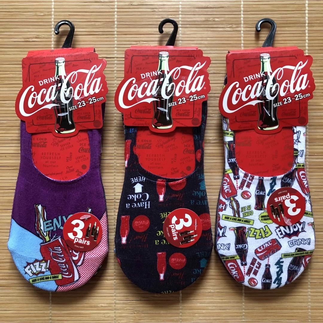 コカ・コーラ(コカコーラ)のコカコーラ　靴下9足セット　23〜25cm 福助フットカバー　スニーカーソックス レディースのレッグウェア(ソックス)の商品写真