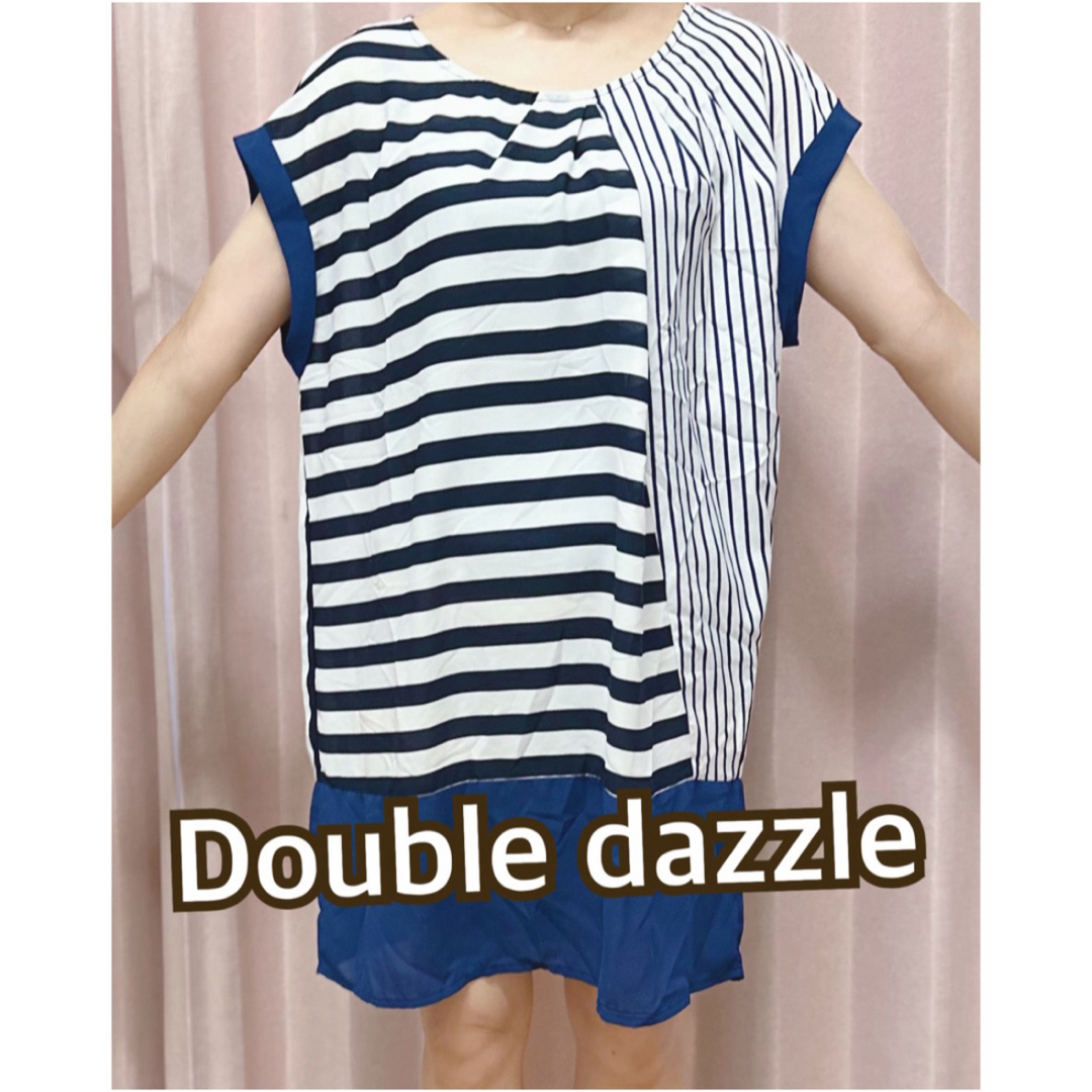 Double dazzle(ダブルダージル)の【Double dazzle 】シアー ボーダー チュニック or ワンピース レディースのトップス(チュニック)の商品写真