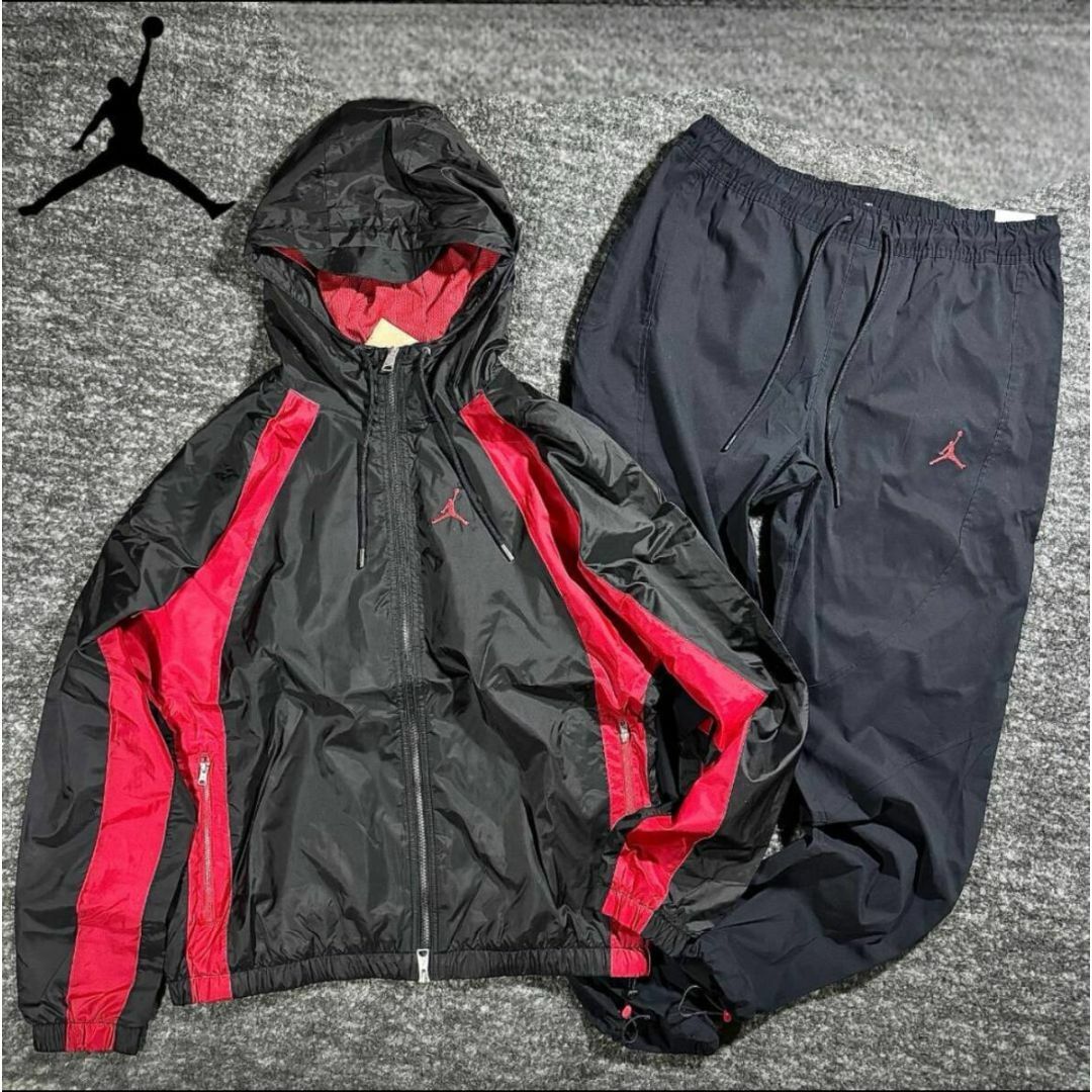 NIKE - 新品 L ナイキ ジョーダン 上下セットアップ 黒 赤 NIKE NIKE - 新品 L ナイキ ジョーダン 上下セットアップ 黒 赤 NIKE