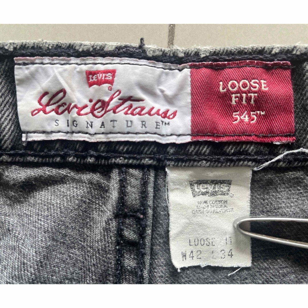 Levi's(リーバイス)のリーバイス/545/ブラックデニム/ルーズW42xL34/90's/USA製極太 メンズのパンツ(デニム/ジーンズ)の商品写真