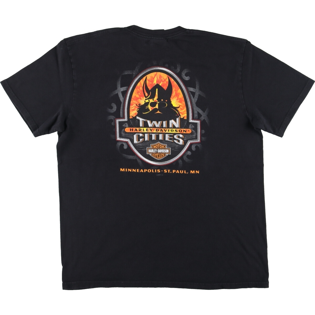 Harley Davidson(ハーレーダビッドソン)の古着 00年代 ハーレーダビッドソン Harley-Davidson モーターサイクル バイクTシャツ メンズXL /eaa445230 メンズのトップス(Tシャツ/カットソー(半袖/袖なし))の商品写真