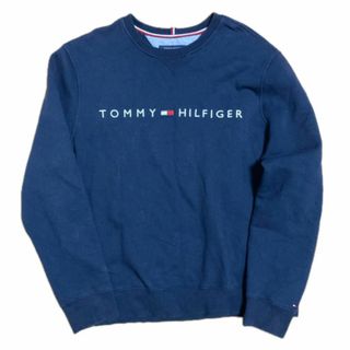 トミーヒルフィガー(TOMMY HILFIGER)の☆トミーヒルフィガー裏起毛トレーナー☆Lサイズ ネイビー(トレーナー/スウェット)