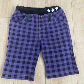 110 紫チェック　ハーフパンツ  ズボン(パンツ/スパッツ)