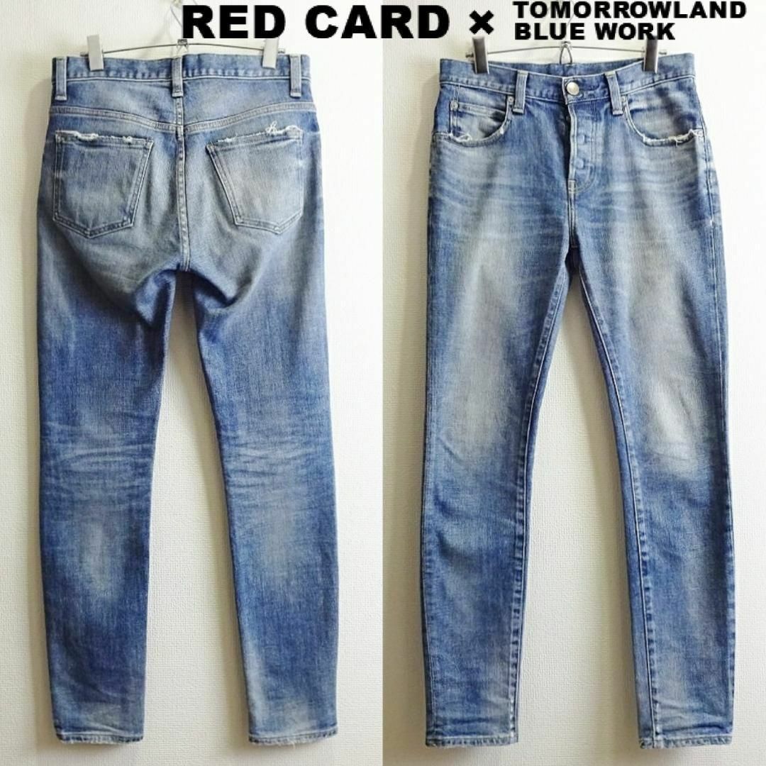 RED CARD(レッドカード)のレッドカード×ブルーワーク　スリムスキニーデニム　W77cm　ストレッチ　日本製 メンズのパンツ(デニム/ジーンズ)の商品写真