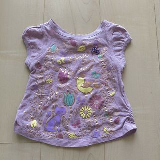 ANNA SUI mini - アナスイミニ　半袖Ｔシャツ　紫　ねこ