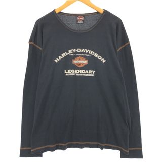 ハーレーダビッドソン(Harley Davidson)の古着 00年代 ハーレーダビッドソン Harley-Davidson ロングTシャツ ロンT USA製 メンズXXL /eaa432728(Tシャツ/カットソー(半袖/袖なし))