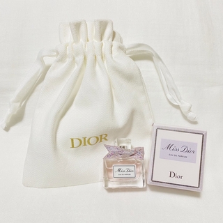 クリスチャンディオール(Christian Dior)のChristian Dior ミスディオール 香水 巾着ポーチ付き 新品未使用♪(香水(女性用))