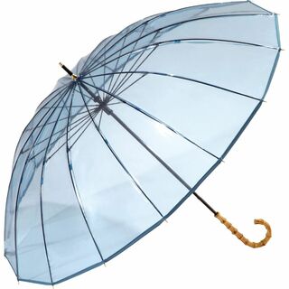 【色: ブルー】Wpc. 雨傘 [ビニール傘] 16Kプラスティックパイピング (その他)