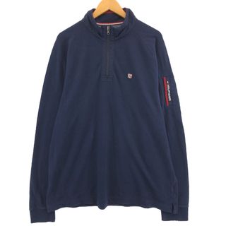 トミーヒルフィガー(TOMMY HILFIGER)の古着 トミーヒルフィガー TOMMY HILFIGER ATHLETE ハーフジップ ロングTシャツ ロンT メンズXXL /eaa432328(Tシャツ/カットソー(半袖/袖なし))