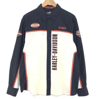 ハーレーダビッドソン(Harley Davidson)の古着 ハーレーダビッドソン Harley-Davidson 長袖 ボタンダウン ワークシャツ メンズL /eaa444175(シャツ)