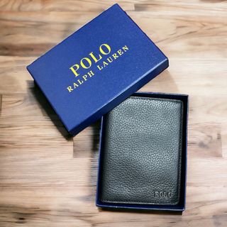 ポロラルフローレン(POLO RALPH LAUREN)の【極美品】ポロ　ラルフローレン メタル　ロゴ　カードケース　名刺入れ　名刺　黒(名刺入れ/定期入れ)