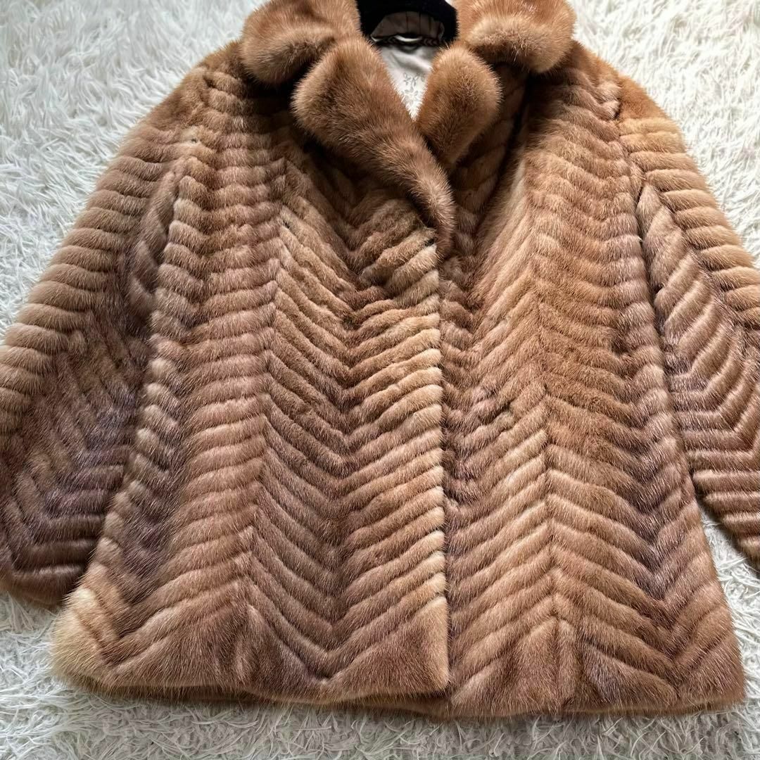 ノーブランド　ミンクファコート　リアルファー　13号　XLサイズ レディースのジャケット/アウター(毛皮/ファーコート)の商品写真