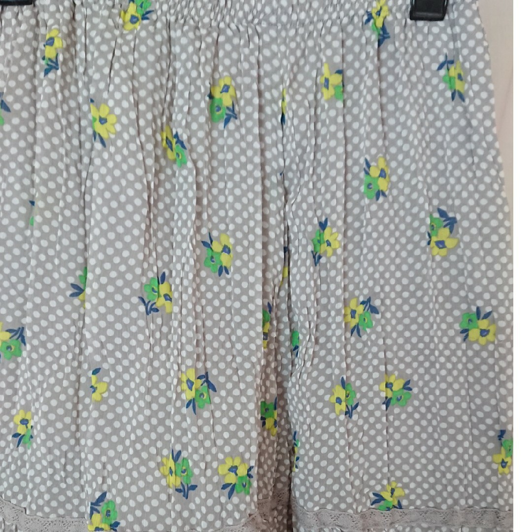 【美品】花柄ドットフレアースカート レディースのスカート(ひざ丈スカート)の商品写真