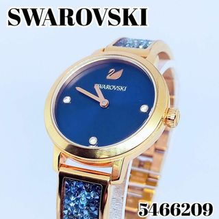 スワロフスキー(SWAROVSKI)の極美品 SWAROVSKI 5466209 腕時計 レディース ブルー ゴールド(腕時計)