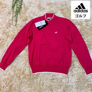 アディダス(adidas)の【新品タグ付】ADIDAS アディダス　ゴルフ　ジャケット　長袖　ピンク　ハーフ(ウエア)