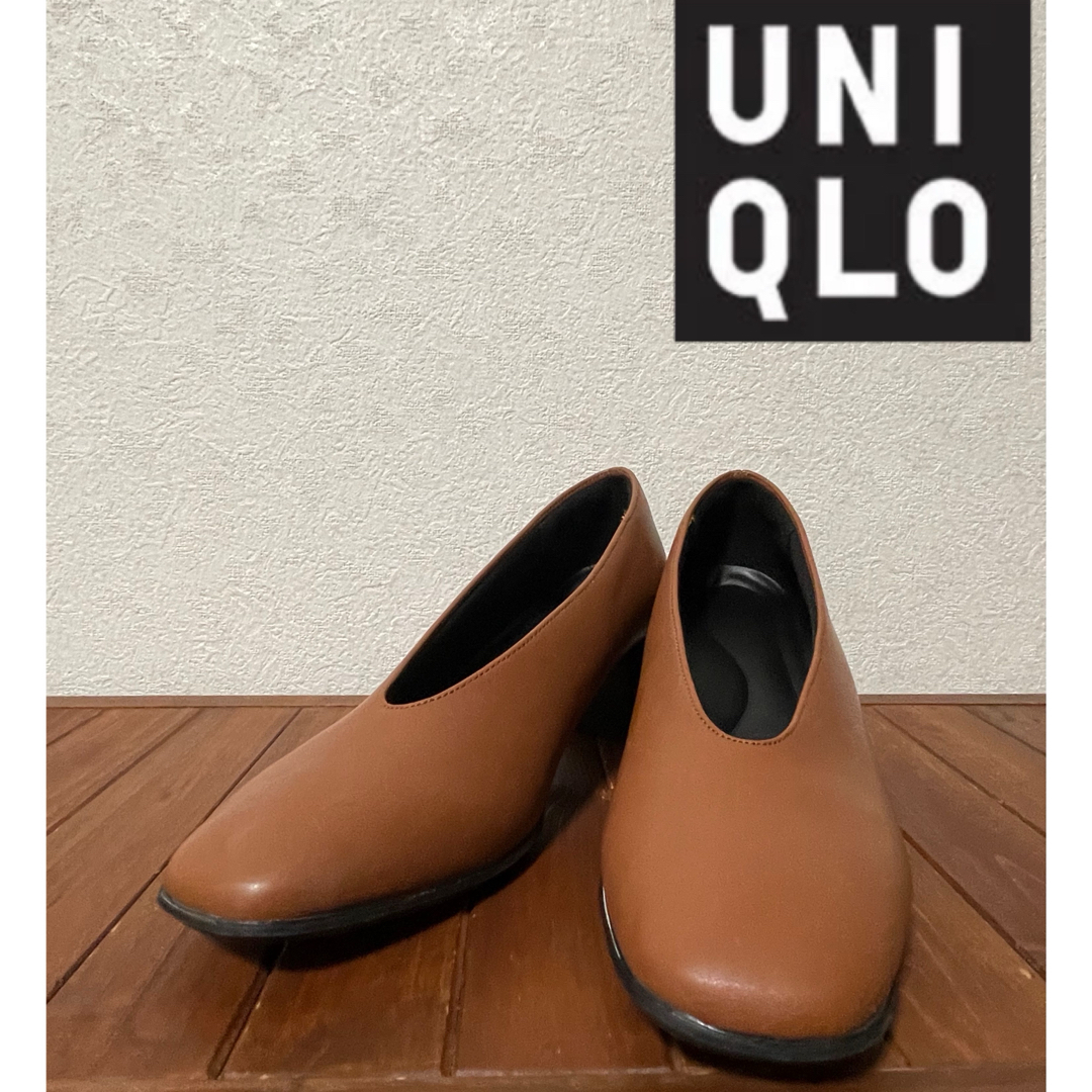 コンフィールタッチスクエアパンプス　UNIQLO ブラウン　茶色　靴　25cm レディースの靴/シューズ(ハイヒール/パンプス)の商品写真