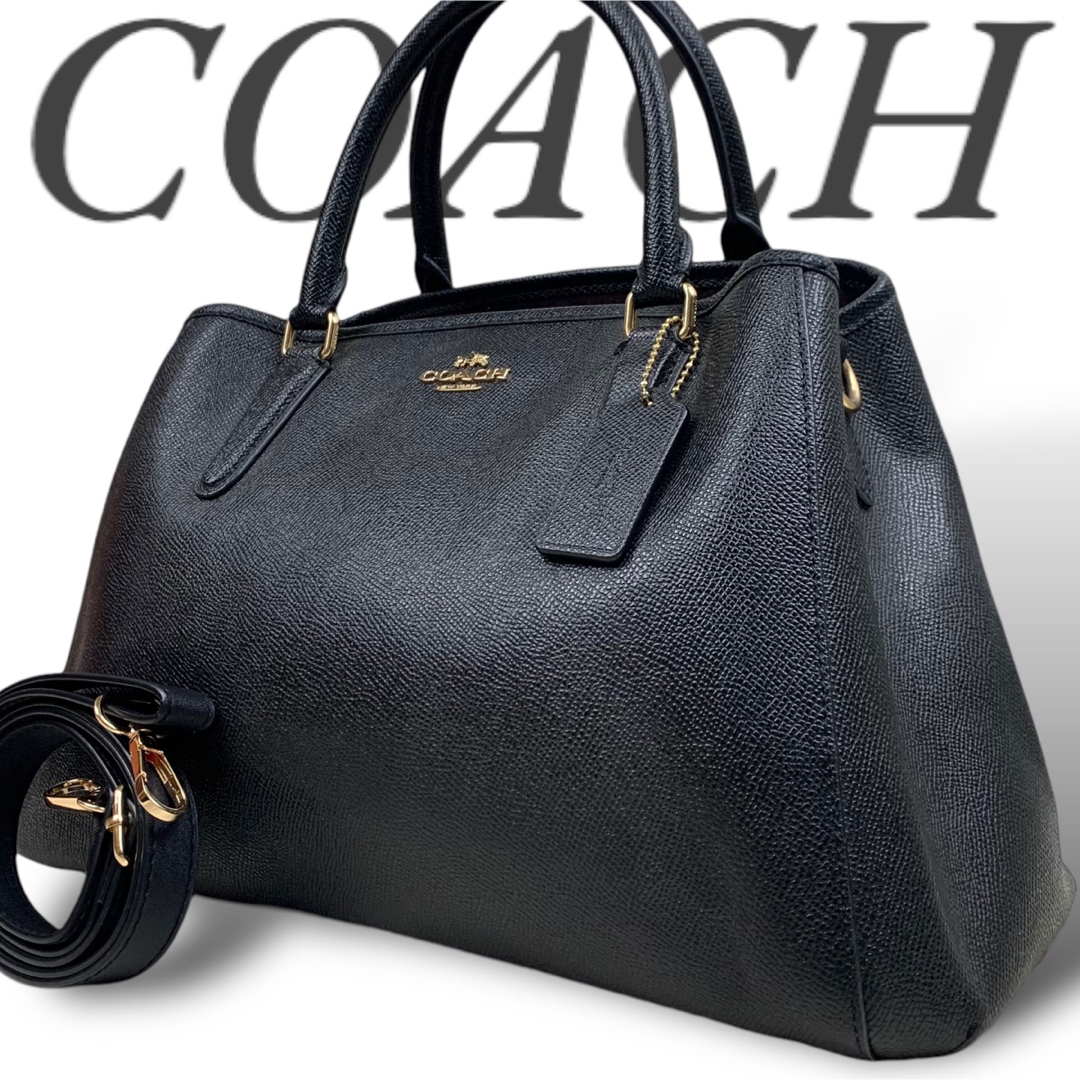 COACH(コーチ)のコーチ COACH ハンドバッグ グロスグレインレザー ゴールド金具 黒 レディースのバッグ(ハンドバッグ)の商品写真