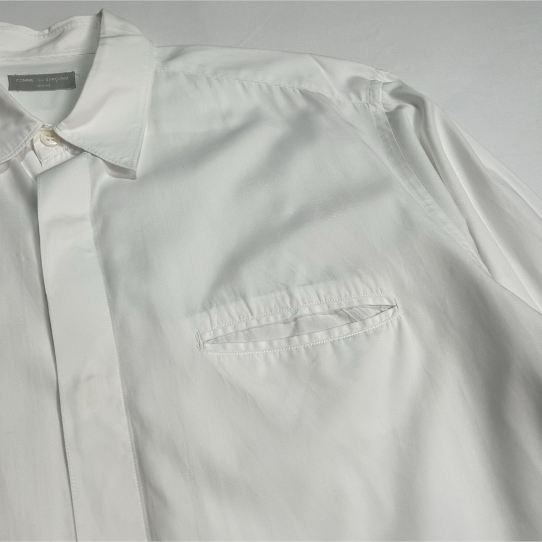 COMME des GARCONS HOMME(コムデギャルソンオム)の1990's コムデギャルソンオム 比翼オーバーサイズシャツ 白 メンズのトップス(シャツ)の商品写真
