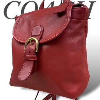 COACH - オールドコーチ COACH 赤 ミニリュック 本革 レザー 4152