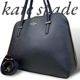 ケイトスペードニューヨーク(kate spade new york)の美品 ケイトスペード レザー トートバッグ 黒 ブラック 肩掛け(トートバッグ)