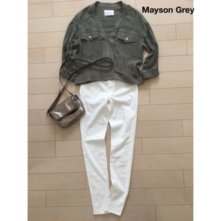 メイソングレイ(MAYSON GREY)の春に活躍♪Mayson Grey メイソングレイ　ノーカラージャケット　S 。(ノーカラージャケット)