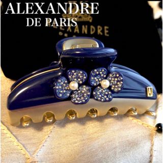 アレクサンドルドゥパリ(Alexandre de Paris)のアレクサンドルドゥパリ　42900円♡フラワー＆パール♡ヴァンドームクリップM(バレッタ/ヘアクリップ)