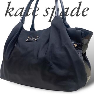 ケイトスペードニューヨーク(kate spade new york)のケイトスペード トートバッグ ナイロン エナメル 黒 ロゴ 肩掛け 大容量(トートバッグ)