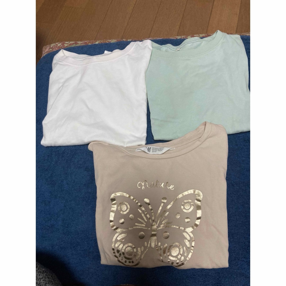 GU(ジーユー)のGU H&M  ジーユー　tシャツ まとめ　120 3点 キッズ/ベビー/マタニティのキッズ服女の子用(90cm~)(Tシャツ/カットソー)の商品写真