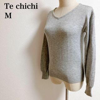 Techichi - Techichi テチチ 薄手ニット セーター グレー ふんわり袖 M