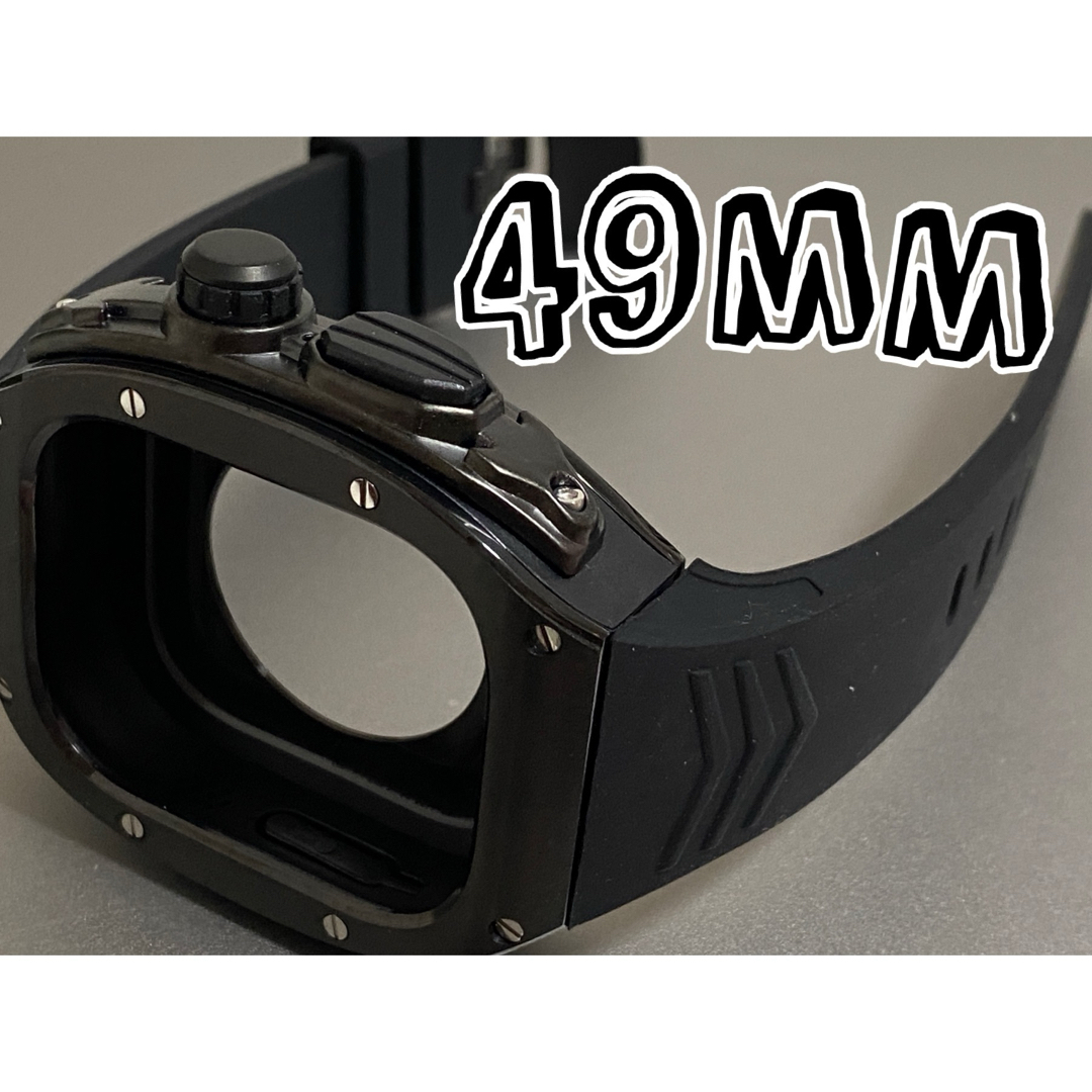 ultra Apple Watch ラバー　バンド　ケース　アップルウォッチ黒