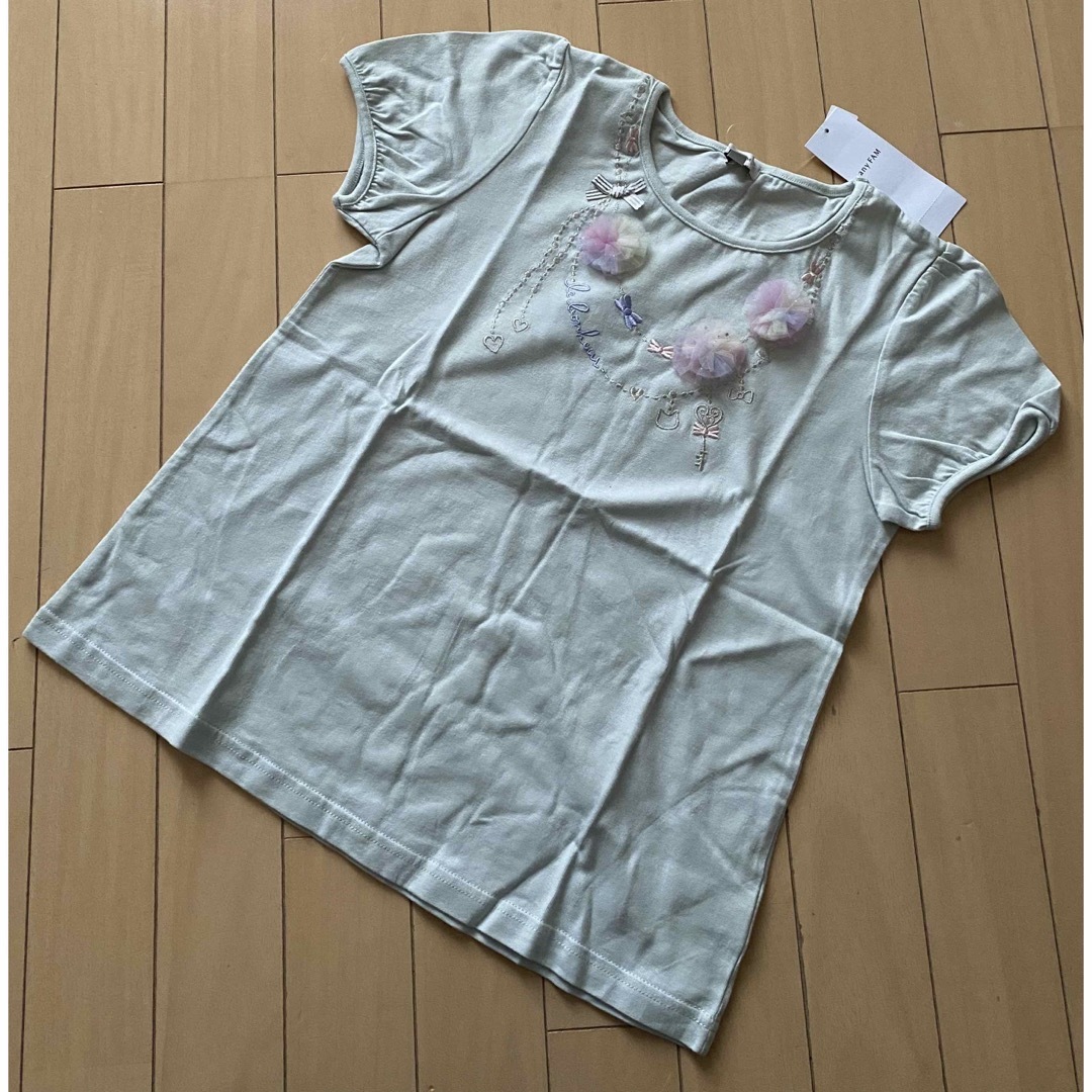 anyFAM(エニィファム)のエニィファム ネックレスモチーフTシャツ 150 キッズ/ベビー/マタニティのキッズ服女の子用(90cm~)(Tシャツ/カットソー)の商品写真